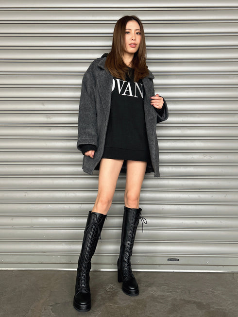 シャギーダブルミドル丈コート